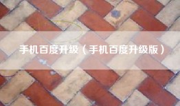 手机百度升级（手机百度升级版）