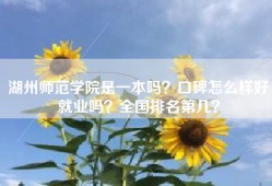 湖州师范学院是一本吗？口碑怎么样好就业吗？全国排名第几？