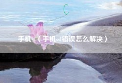 手机ss（手机ssl错误怎么解决）