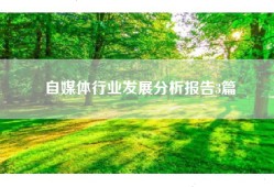 自媒体行业发展分析报告3篇