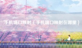 手机端口映射（手机端口映射在哪里）
