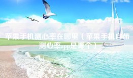 苹果手机测心率在哪里（苹果手机自带测心率app是哪个）