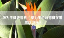 华为手机收音机（华为手机收音机在哪里找出来）