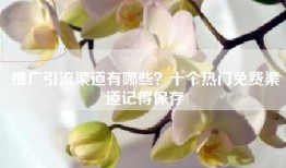 推广引流渠道有哪些？十个热门免费渠道记得保存