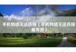 手机网络无法连接（手机网络无法连接服务器）