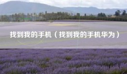 找到我的手机（找到我的手机华为）