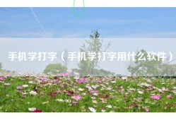 手机学打字（手机学打字用什么软件）