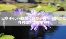 安卓手机root权限（安卓手机root权限怎么开启华为荣耀平板）