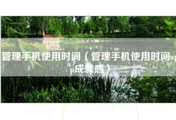 管理手机使用时间（管理手机使用时间app成就感）