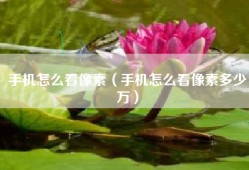 手机怎么看像素（手机怎么看像素多少万）