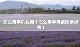 怎么用手机截图（怎么用手机截图录视频）