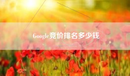 Google竞价排名多少钱