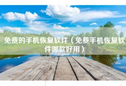 免费的手机恢复软件（免费手机恢复软件哪款好用）