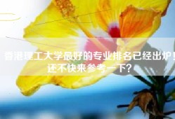 香港理工大学最好的专业排名已经出炉！还不快来参考一下？