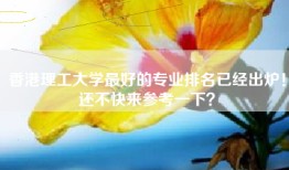 香港理工大学最好的专业排名已经出炉！还不快来参考一下？