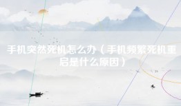 手机突然死机怎么办（手机频繁死机重启是什么原因）