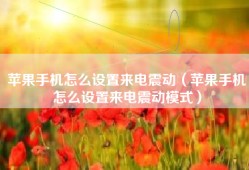 苹果手机怎么设置来电震动（苹果手机怎么设置来电震动模式）