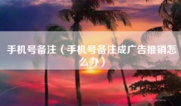 手机号备注（手机号备注成广告推销怎么办）