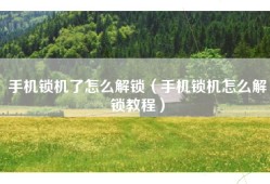 手机锁机了怎么解锁（手机锁机怎么解锁教程）