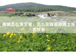 微博怎么发文章，怎么在新浪微博上发表文章