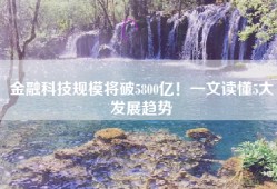 金融科技规模将破5800亿！一文读懂5大发展趋势
