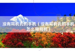 没有耳机孔的手机（没有耳机孔的手机怎么用耳机）