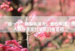 “碰一下”新骗局曝光，蚂蚁集团工作人员称非支付宝签约服务商