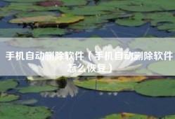 手机自动删除软件（手机自动删除软件怎么恢复）