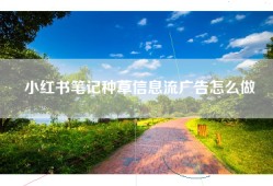 小红书笔记种草信息流广告怎么做