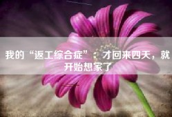 我的“返工综合症”：才回来四天，就开始想家了