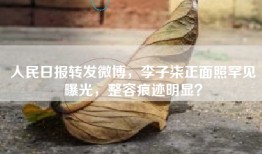 人民日报转发微博，李子柒正面照罕见曝光，整容痕迹明显？