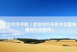 定位对方手机（定位对方手机号位置需要对方同意吗）