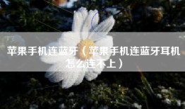 苹果手机连蓝牙（苹果手机连蓝牙耳机怎么连不上）