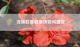 浅谈百度收录该如何提交