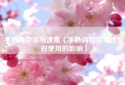 手机内存读写速度（手机内存读写速度对使用的影响）