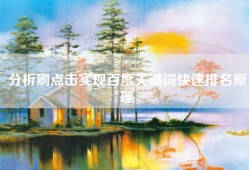 分析刷点击实现百度关键词快速排名原理