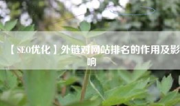 【SEO优化】外链对网站排名的作用及影响