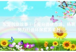 东莞创业故事④｜充分调研市场，杨帆努力打造环保能源平台