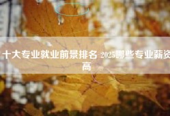 十大专业就业前景排名 2025哪些专业薪资高