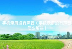 手机录屏没有声音（手机录屏没有声音怎么解决）