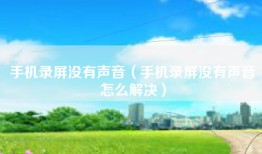 手机录屏没有声音（手机录屏没有声音怎么解决）