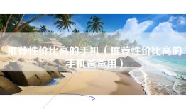 推荐性价比高的手机（推荐性价比高的手机爸爸用）