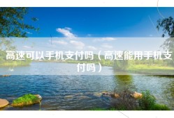 高速可以手机支付吗（高速能用手机支付吗）