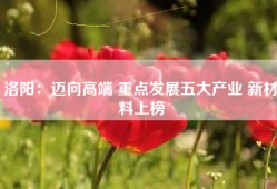 洛阳：迈向高端 重点发展五大产业 新材料上榜
