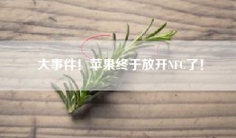 大事件！苹果终于放开NFC了！