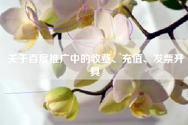 关于百度推广中的收费、充值、发票开具