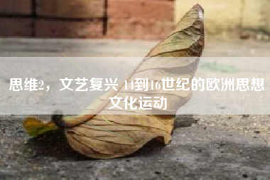 思维2,文艺复兴 14到16世纪的欧洲思想文化运动