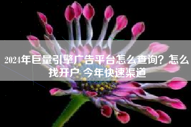 2024年巨量引擎广告平台怎么查询?怎么找开户 今年快速渠道
