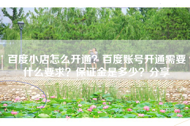 百度小店怎么开通?百度账号开通需要什么要求?保证金是多少?分享