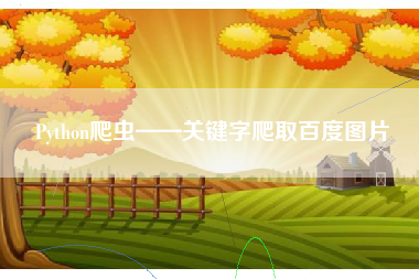Python爬虫——关键字爬取百度图片